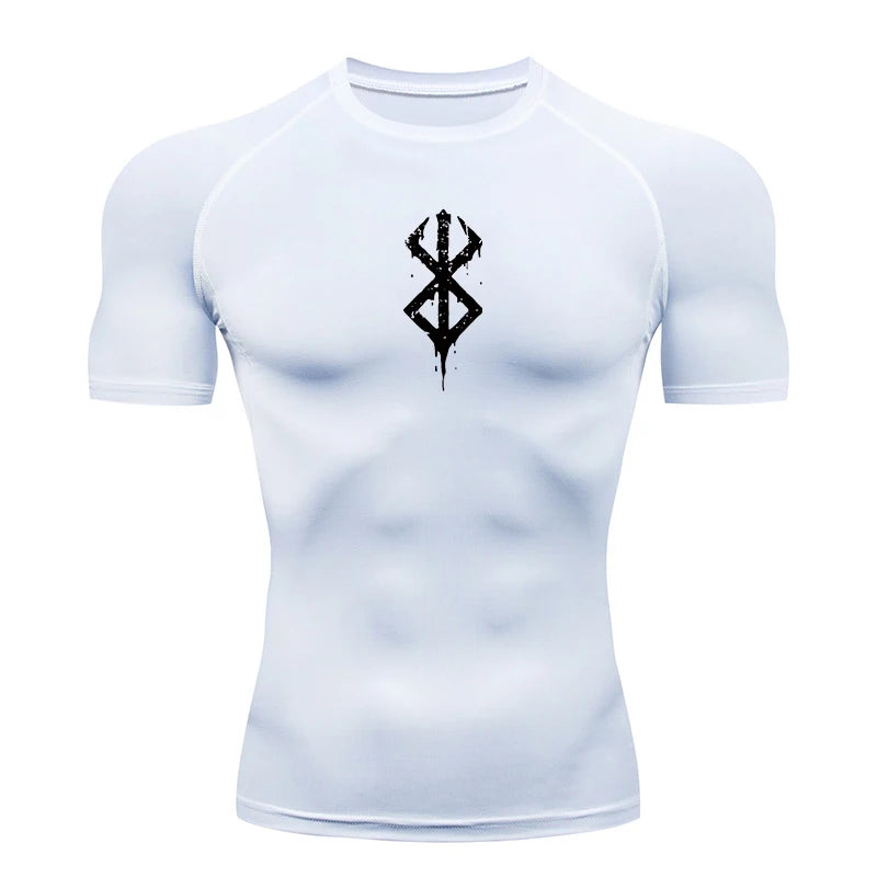 Men'S Print Compression Shirts Summer Short Sleeve Rash Guard Gym Workout T-Shirt Athletic Quick Dry Baselayer Undershirts Tops