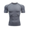 Men'S Bodybuilding Sports Compression Shirt Summer O-Neck T Shirt Gym Fitness Quick Dry Running T Shirt for Man Workout Tops