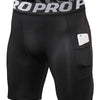 Mens Gym Shorts with Pockets Workout Compression Leggings for Men Polyester Boxer Briefs Running Basketball Athletic Tights